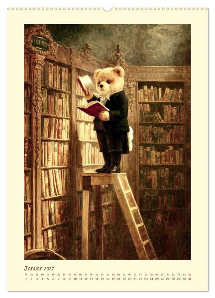 Produktbild: Teddy Kunstgalerie (Wandkalender 2027 DIN A2 hoch), CALVENDO Monatskalender