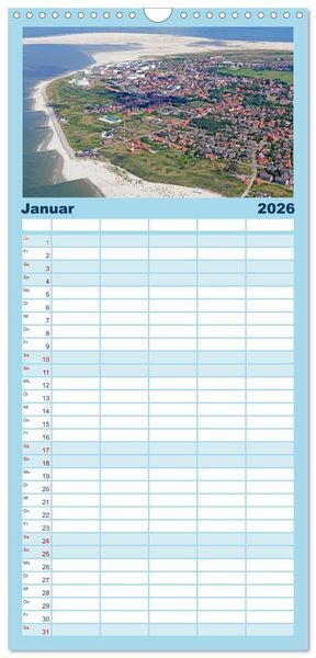 Produktbild: Familienplaner 2026 - Norddeutschland aus der Luft mit 5 Spalten (Wandkalender, 21 x 45 cm) CALVENDO