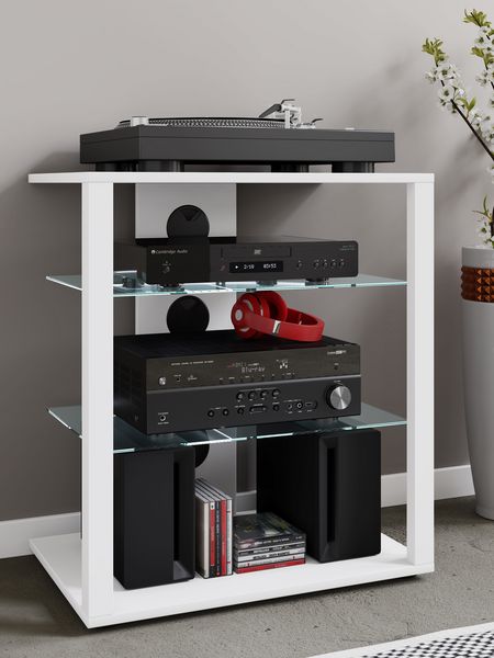Produktbild: Hifi M&ouml;bel Rack Alu Glas Phono Mediaregal Folas