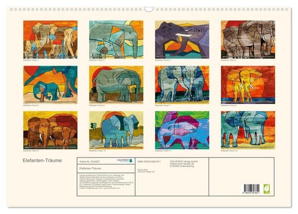 Produktbild: Elefanten-Tr&auml;ume (Wandkalender 2027 DIN A2 quer), CALVENDO Monatskalender