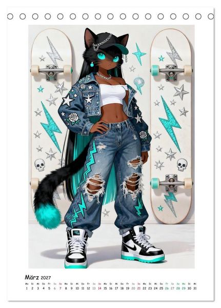 Produktbild: Fashion Cats - Weil Stil keine Grenzen kennt (Tischkalender 2027 DIN A5 hoch), CALVENDO Monatskalender