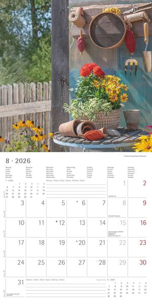 Produktbild: Gartendekor 2026 - Broschürenkalender 30x30 cm (30x60 geöffnet) - Kalender mit Platz für Notizen - Garten - Bildkalender - Gartenkalender