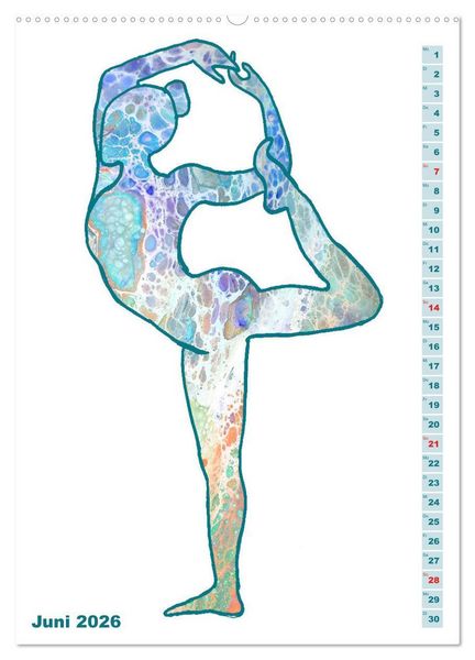 Produktbild: Pr&auml;chtiges Yoga Pouring - Yoga verschmilzt mit Kunst (hochwertiger Premium Wandkalender 2026 DIN A2 hoch), Kunstdruck in Hochglanz