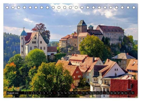 Produktbild: Schl&ouml;sser und Burgen in Sachsen (Tischkalender 2026 DIN A5 quer), CALVENDO Monatskalender