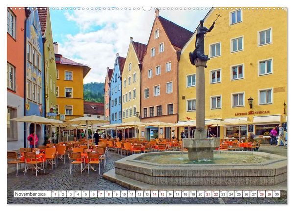Produktbild: F&uuml;ssen im Allg&auml;u &ndash; Hier genie&szlig;t die Seele eine romantische Zeit (hochwertiger Premium Wandkalender 2026 DIN A2 quer), Kunstdruck in Hochglanz