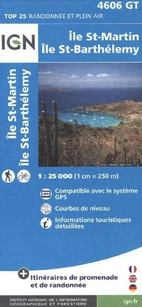 Guadeloupe Île St-Martin - Île St-Barthélemy, Karte von 4606GT, IGN Frankreich, 978-2-7585-3346-7