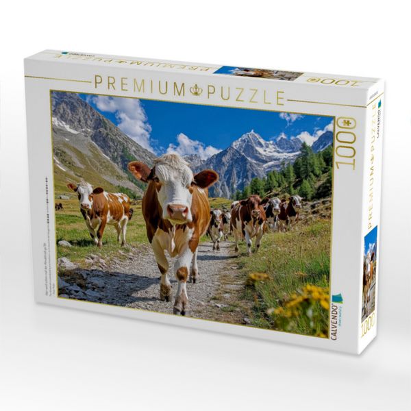 Produktbild: CALVENDO Puzzle Hier wird schon mal der Almabtrieb ge&uuml;bt | 1000 Teile Lege-Gr&ouml;&szlig;e 64x48cm Foto-Puzzle f&uuml;r gl&uuml;ckliche Stunden