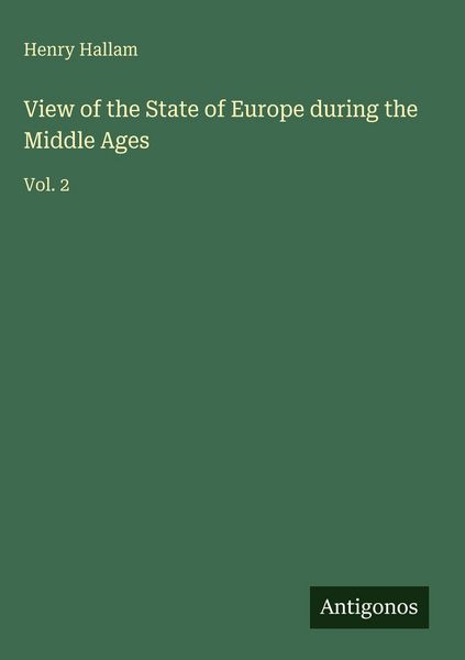 Produktbild: View of the State of Europe during the Middle Ages