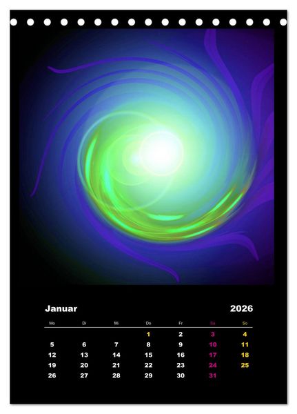 Produktbild: Energie-Spiralen 2026 (Tischkalender 2026 DIN A5 hoch), CALVENDO Monatskalender
