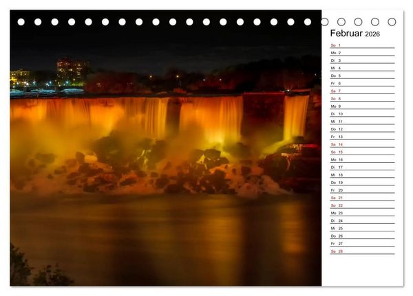 Produktbild: NIAGARAF&Auml;LLE Idyllische Impressionen bei Tag und Nacht (Tischkalender 2026 DIN A5 quer), CALVENDO Monatskalender