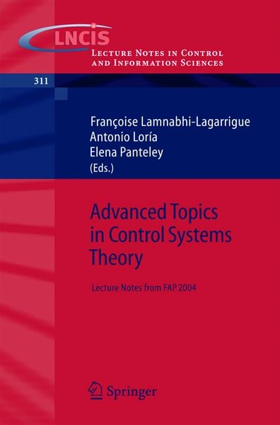 Produktbild: Advanced Topics in Control Systems Theory