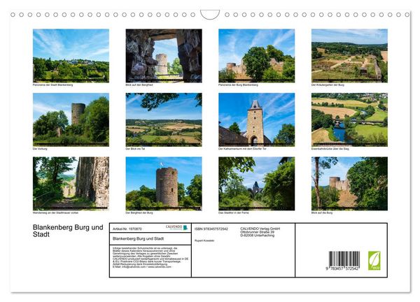 Produktbild: Blankenberg Burg und Stadt (Wandkalender 2026 DIN A3 quer), CALVENDO Monatskalender