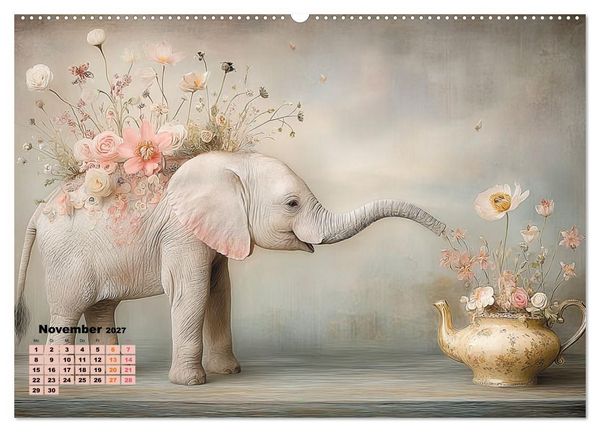 Produktbild: Ein m&auml;rchenhaftes Elefantenleben (hochwertiger Premium Wandkalender 2027 DIN A2 quer), Kunstdruck in Hochglanz