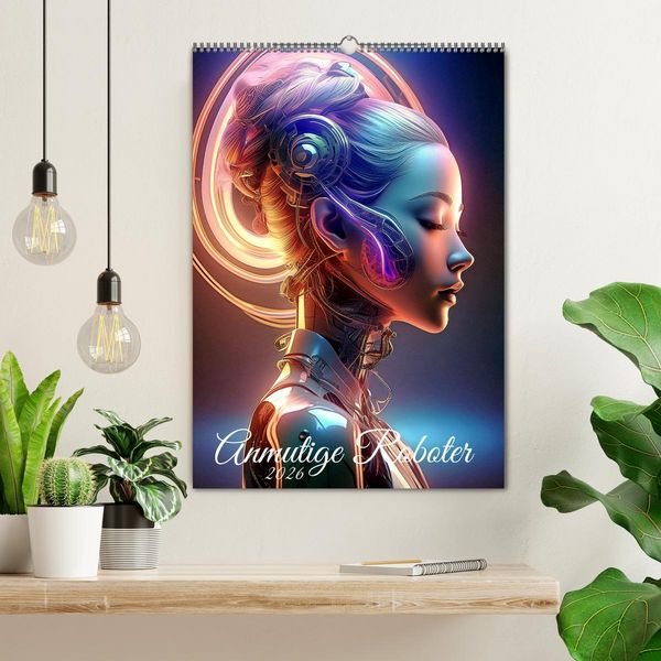 Produktbild: Anmutige Roboter (Wandkalender 2026 DIN A2 hoch), CALVENDO Monatskalender