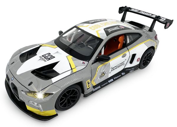 Produktbild: BMW M4 GT3 Diecast 1:24 grau inkl. Knopfzellen