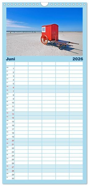 Produktbild: Familienplaner 2026 - Ostfriesische Inseln mit 5 Spalten (Wandkalender, 21 x 45 cm) CALVENDO