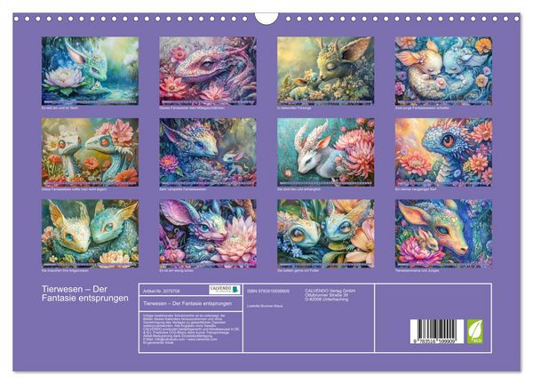 Produktbild: Tierwesen &ndash; Der Fantasie entsprungen (Wandkalender 2026 DIN A3 quer), CALVENDO Monatskalender