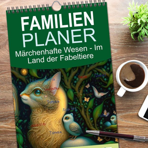 Produktbild: Familienplaner 2026 - M&auml;rchenhafte Wesen - Im Land der Fabeltiere mit 5 Spalten (Wandkalender, 21 x 45 cm) CALVENDO