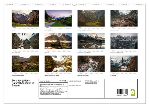 Produktbild: Berchtesgaden - Natursch&ouml;nheiten in Bayern (hochwertiger Premium Wandkalender 2026 DIN A2 quer), Kunstdruck in Hochglanz