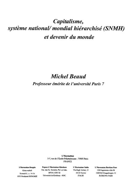 Produktbild: Capitalisme: systeme national mondial hierarchise
