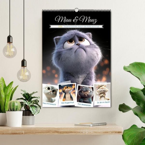 Produktbild: Miau & Mauz (Wandkalender 2026 DIN A2 hoch), CALVENDO Monatskalender