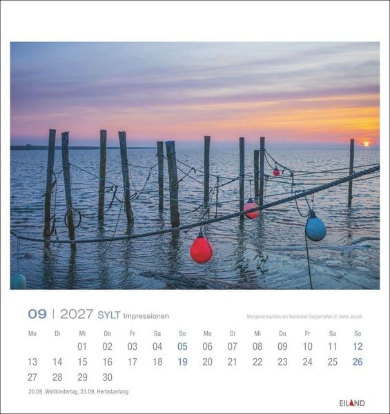 Produktbild: Sylt Impressionen Postkartenkalender 2027