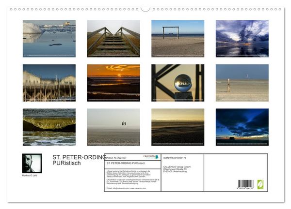 Produktbild: ST. PETER-ORDING PURistisch (Wandkalender 2026 DIN A2 quer), CALVENDO Monatskalender