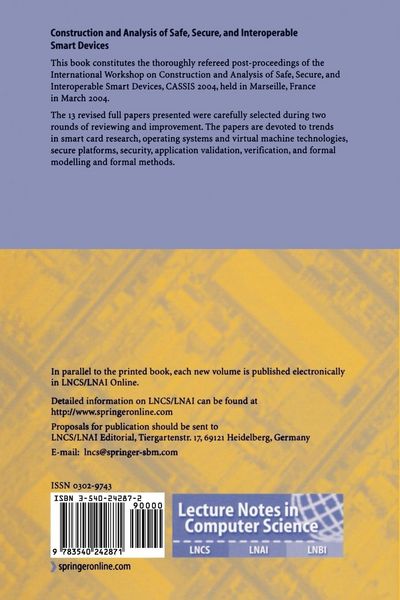 Produktbild: Construction and Analysis of Safe, Secure, and Interoperable Smart Devices