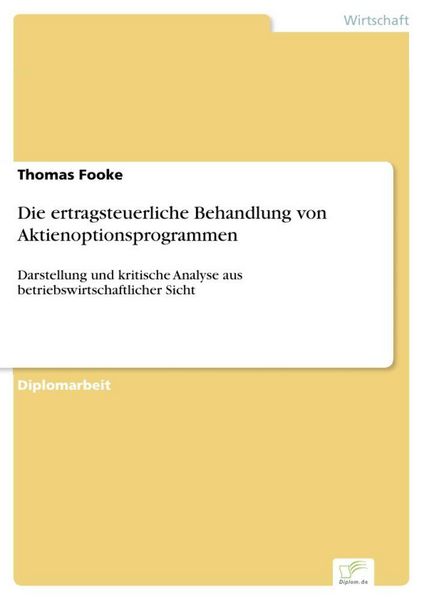 Produktbild: Die ertragsteuerliche Behandlung von Aktienoptionsprogrammen