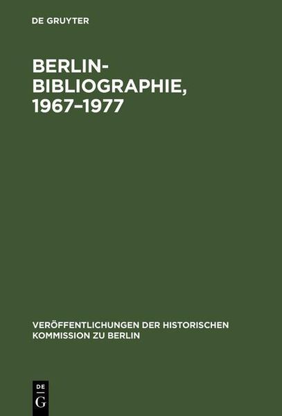 Produktbild: Berlin-Bibliographie, 1967-1977