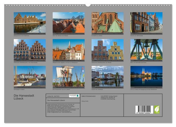 Produktbild: Die Hansestadt L&uuml;beck (hochwertiger Premium Wandkalender 2027 DIN A2 quer), Kunstdruck in Hochglanz