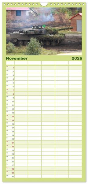 Produktbild: Familienplaner 2026 - Panzerstahl auf der Heide &ndash; Das Heer legt wieder los mit 5 Spalten (Wandkalender, 21 x 45 cm) CALVENDO