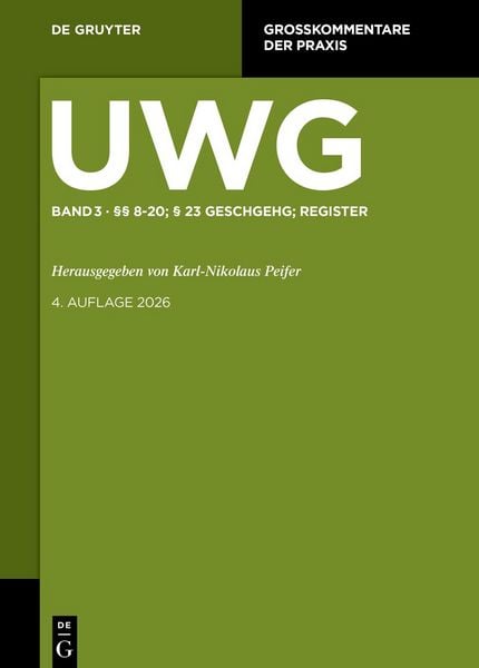 Produktbild: &sect;&sect; 8-20; &sect; 23 GeschGehG; Register