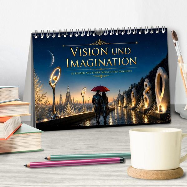 Produktbild: Vision und Imagination - 12 Bilder aus einer m&ouml;glichen Zukunft (Tischkalender 2027 DIN A5 quer), CALVENDO Monatskalender
