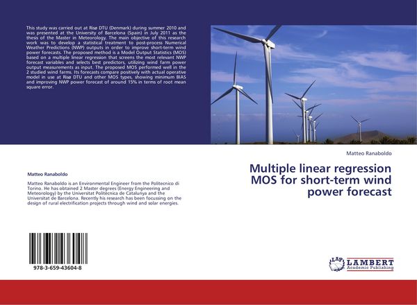 Produktbild: Multiple linear regression MOS for short-term wind power forecast