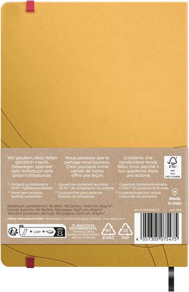 Produktbild: share Notizbuch A5 punktkariert gelb