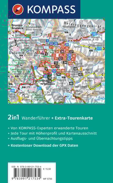 Produktbild: KOMPASS Wanderführer Sextner Dolomiten, Naturpark Drei Zinnen - Herausragende Dolomiten, 50 Touren mit Extra-Tourenkarte