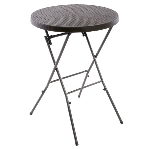 VCM Klapptisch | Partytisch | Stehtisch braun | klappbar Bistrotisch | Bartisch 110 cm rund Ø 80 cm