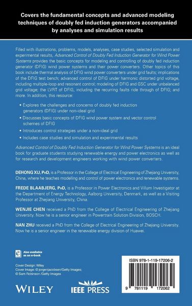 Produktbild: Advanced Control of Doubly Fed Induction Generator for Wind Power Systems