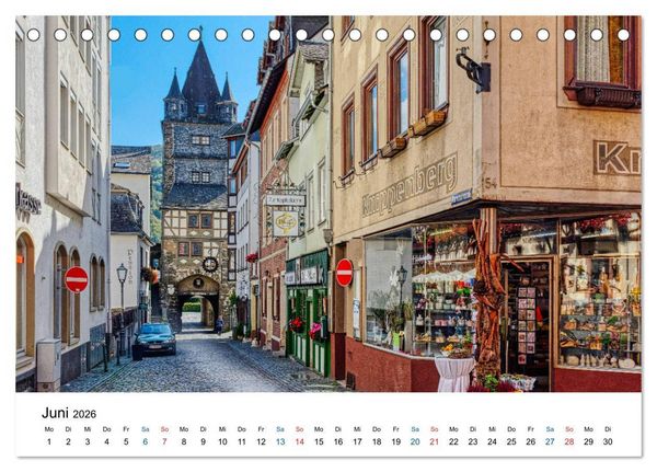 Produktbild: Bacharach - Fachwerkromantik am Rhein (Tischkalender 2026 DIN A5 quer), CALVENDO Monatskalender