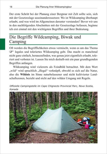 Produktbild: Wildcamping beim Bergwandern