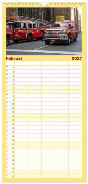 Produktbild: Familienplaner 2027 - Feuerwehr New York - Heart of the City mit 5 Spalten (Wandkalender, 21 x 45 cm) CALVENDO