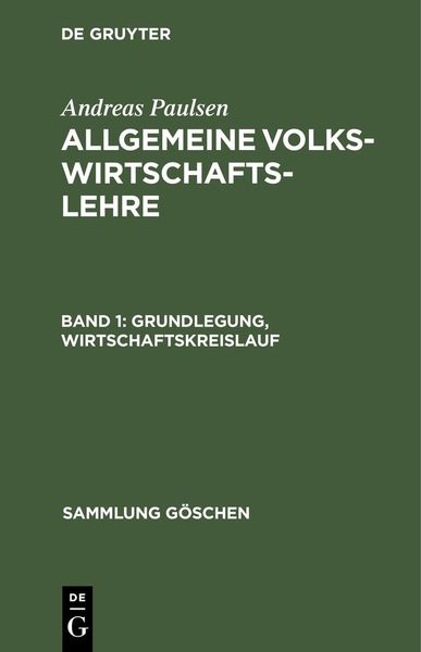 Produktbild: Grundlegung, Wirtschaftskreislauf
