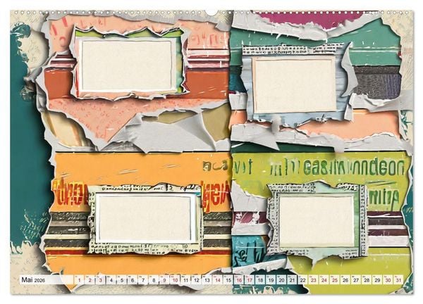 Produktbild: Buntes Papier Design (Wandkalender 2026 DIN A2 quer), CALVENDO Monatskalender