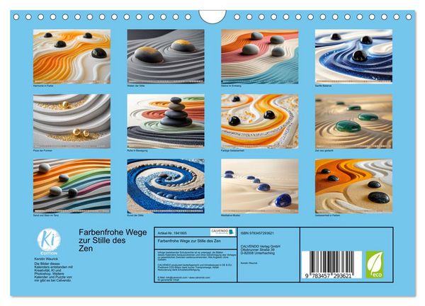 Produktbild: Farbenfrohe Wege zur Stille des Zen (Wandkalender 2026 DIN A4 quer), CALVENDO Monatskalender