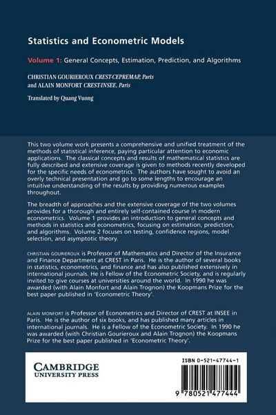 Produktbild: Statistics and Econometric Models