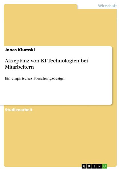 Produktbild: Akzeptanz von KI-Technologien bei Mitarbeitern