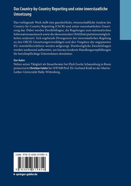 Produktbild: Das Country-by-Country Reporting und seine innerstaatliche Umsetzung