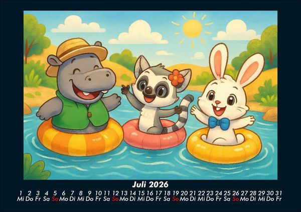 Produktbild: Sash, Lulu & Bouncy - Freunde f&uuml;rs ganze Jahr 2026 Fotokalender DIN A5
