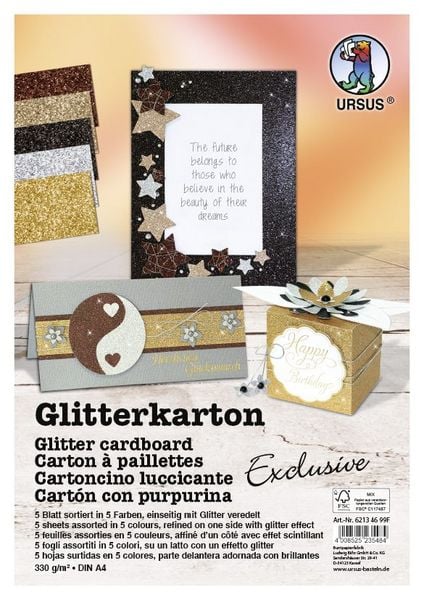 Produktbild: URSUS Spezialpapiere Glitterkarton Exclusive, DIN A4
